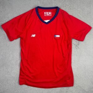 Chile National Team Soccer Jersey Mens Small Red New Balance Football Flag Patch